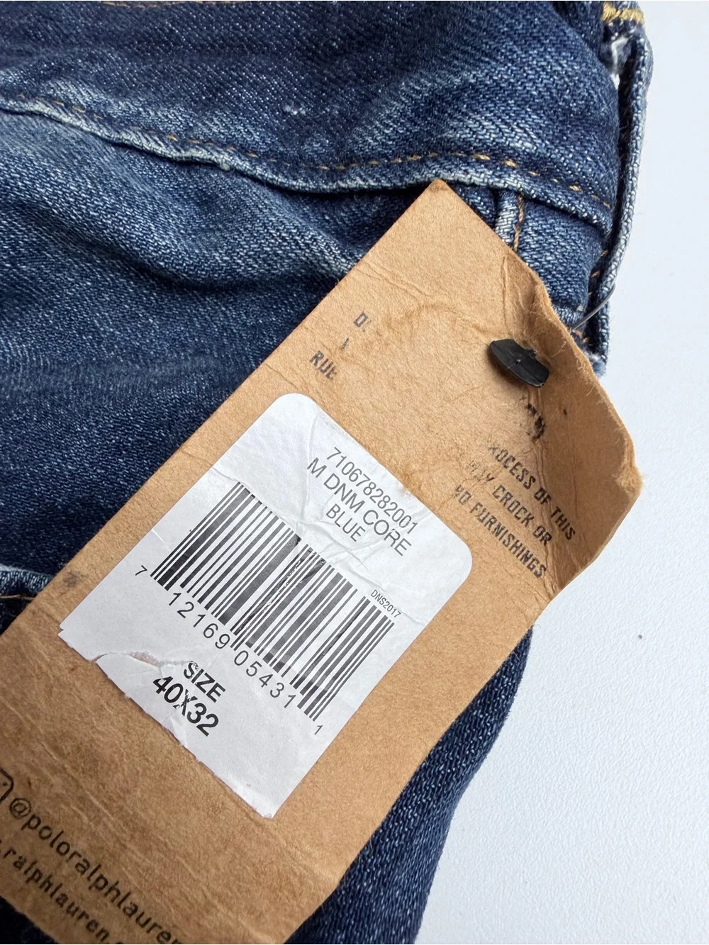 Polo Ralph Lauren The Varick Slim Straight Blue Denim Jeans Size 40x32 NWT